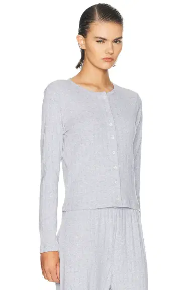 LESET Pointelle Classic Cardigan | Thumbnail 2 LESET Pointelle Classic Cardigan | Thumbnail 2