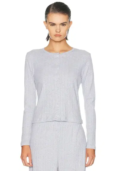 LESET Pointelle Classic Cardigan | Thumbnail 1 LESET Pointelle Classic Cardigan | Thumbnail 1