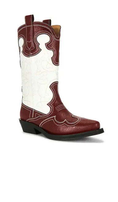 Ganni Mid Shaft Embroidered Western Boot | Thumbnail 2 Ganni Mid Shaft Embroidered Western Boot | Thumbnail 2
