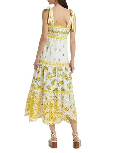Farm Rio Women's Sicily Richelieu Sleeveless Midi-Dress - Off White | Thumbnail 5 Farm Rio Women's Sicily Richelieu Sleeveless Midi-Dress - Off White | Thumbnail 5