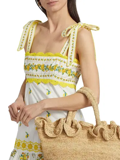 Farm Rio Women's Sicily Richelieu Sleeveless Midi-Dress - Off White | Thumbnail 6 Farm Rio Women's Sicily Richelieu Sleeveless Midi-Dress - Off White | Thumbnail 6