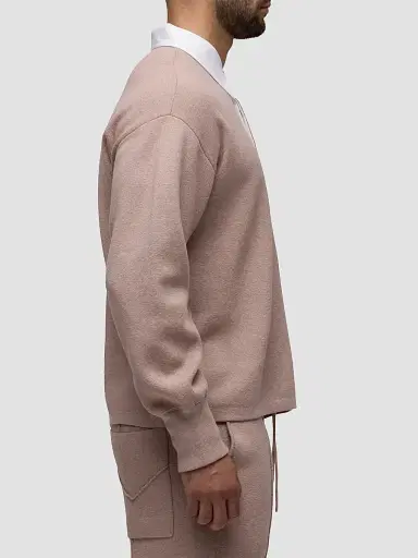 Hudson Jeans Men's Contrast-Collar Long-Sleeve Polo Sweater | Thumbnail 5 Hudson Jeans Men's Contrast-Collar Long-Sleeve Polo Sweater | Thumbnail 5