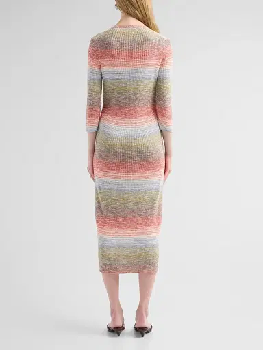 Veronica Beard Women's Tavielle Knit Midi Dress - Orange Mustard Multi | Thumbnail 3 Veronica Beard Women's Tavielle Knit Midi Dress - Orange Mustard Multi | Thumbnail 3