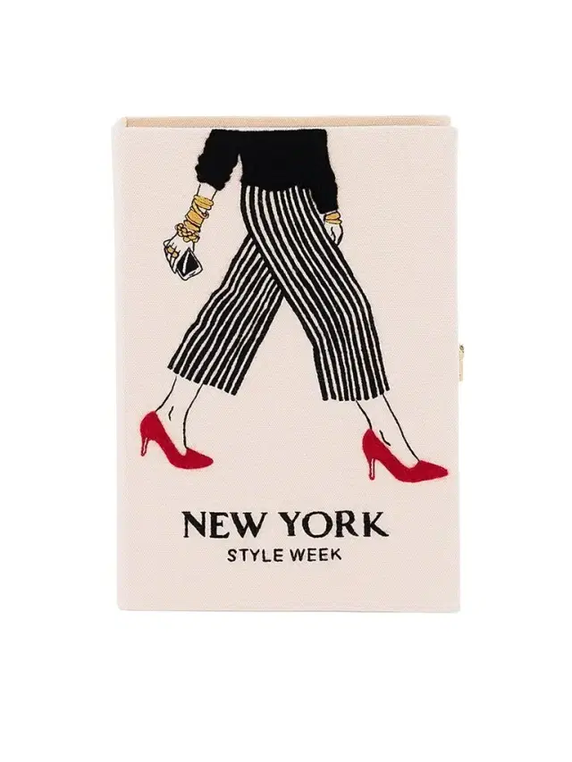 Women's New York Style Week Embroidered Wool Book Clutch - Nacre Women's New York Style Week Embroidered Wool Book Clutch - Nacre