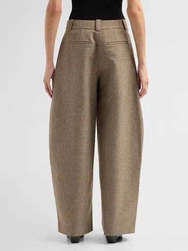 Ronny Kobo Women's Vienna Barrel-Leg Pants - Melange Taupe | Thumbnail 3 Ronny Kobo Women's Vienna Barrel-Leg Pants - Melange Taupe | Thumbnail 3