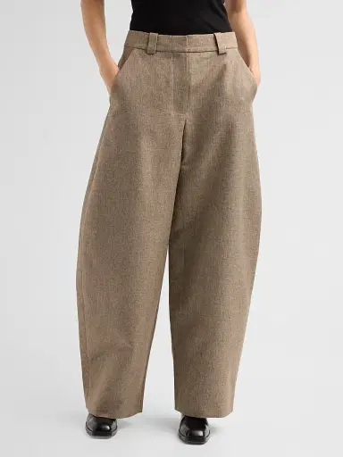 Ronny Kobo Women's Vienna Barrel-Leg Pants - Melange Taupe | Thumbnail 4 Ronny Kobo Women's Vienna Barrel-Leg Pants - Melange Taupe | Thumbnail 4
