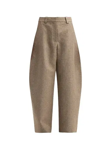 Ronny Kobo Women's Vienna Barrel-Leg Pants - Melange Taupe | Thumbnail 1 Ronny Kobo Women's Vienna Barrel-Leg Pants - Melange Taupe | Thumbnail 1