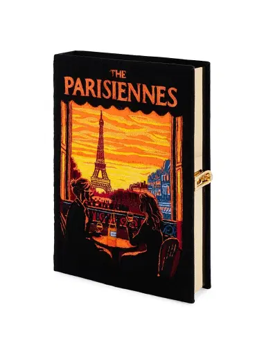 Olympia Le-Tan Women's Voyages The Parisiennes Silk Clutch - Black | Thumbnail 2 Olympia Le-Tan Women's Voyages The Parisiennes Silk Clutch - Black | Thumbnail 2