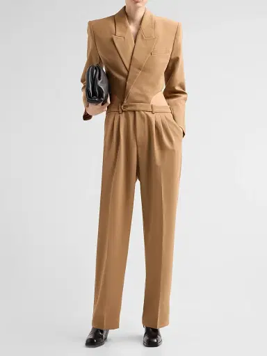 Ronny Kobo Women's Scyla Cut-Out Blazer Jumpsuit - Camel | Thumbnail 2 Ronny Kobo Women's Scyla Cut-Out Blazer Jumpsuit - Camel | Thumbnail 2