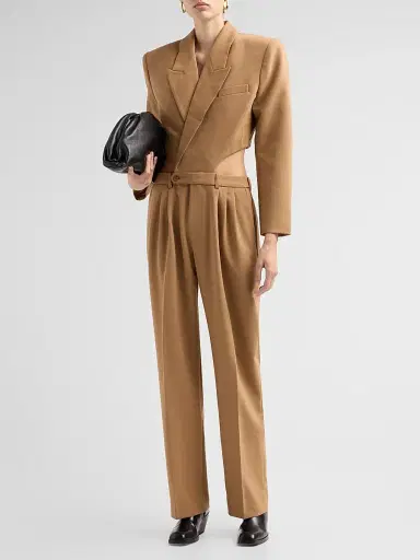 Ronny Kobo Women's Scyla Cut-Out Blazer Jumpsuit - Camel | Thumbnail 4 Ronny Kobo Women's Scyla Cut-Out Blazer Jumpsuit - Camel | Thumbnail 4