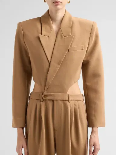Ronny Kobo Women's Scyla Cut-Out Blazer Jumpsuit - Camel | Thumbnail 5 Ronny Kobo Women's Scyla Cut-Out Blazer Jumpsuit - Camel | Thumbnail 5