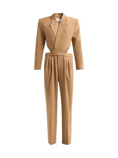 Ronny Kobo Women's Scyla Cut-Out Blazer Jumpsuit - Camel | Thumbnail 1 Ronny Kobo Women's Scyla Cut-Out Blazer Jumpsuit - Camel | Thumbnail 1