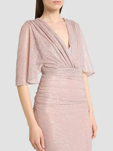Talbot Runhof Women's Metallic Voile Gathered Gown | Thumbnail 5 Talbot Runhof Women's Metallic Voile Gathered Gown | Thumbnail 5
