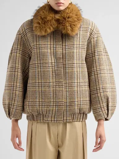 Ronny Kobo Women's Savannah Tweed Faux Fur Collar Jacket | Thumbnail 5 Ronny Kobo Women's Savannah Tweed Faux Fur Collar Jacket | Thumbnail 5