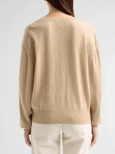 Ronny Kobo Women's Jayden Cashmere V-Neck Sweater - Oatmeal | Thumbnail 3 Ronny Kobo Women's Jayden Cashmere V-Neck Sweater - Oatmeal | Thumbnail 3