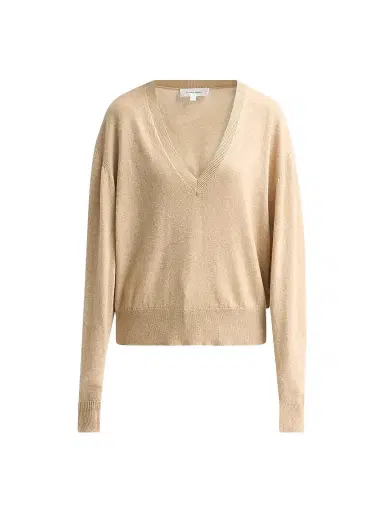 Ronny Kobo Women's Jayden Cashmere V-Neck Sweater - Oatmeal | Thumbnail 1 Ronny Kobo Women's Jayden Cashmere V-Neck Sweater - Oatmeal | Thumbnail 1