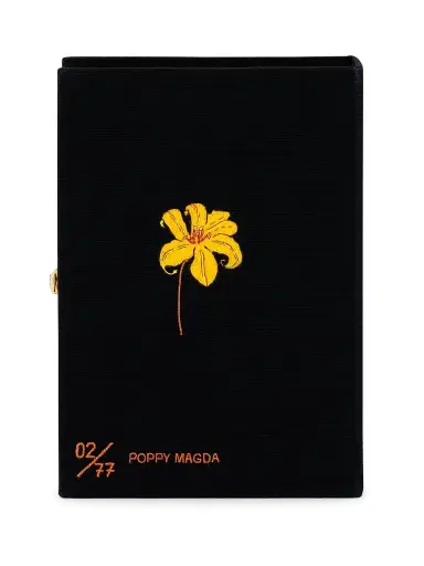 Olympia Le-Tan Women's Le Bouquet Embroidered Wool Book Clutch - Black | Thumbnail 3 Olympia Le-Tan Women's Le Bouquet Embroidered Wool Book Clutch - Black | Thumbnail 3