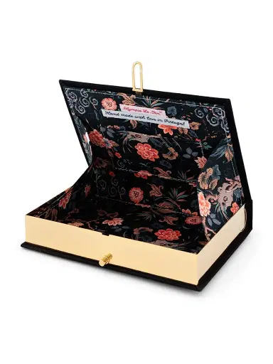 Olympia Le-Tan Women's Le Bouquet Embroidered Wool Book Clutch - Black | Thumbnail 4 Olympia Le-Tan Women's Le Bouquet Embroidered Wool Book Clutch - Black | Thumbnail 4