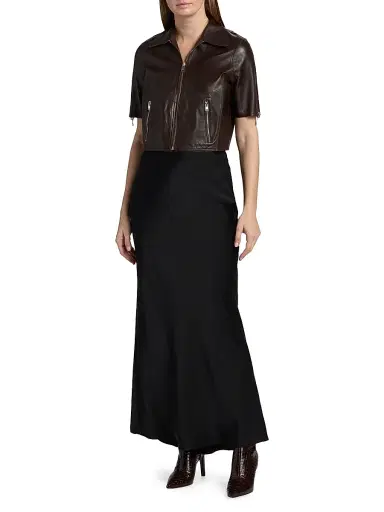LAMARQUE Women's Sevana Leather Reversible Jacket - Dark Brown | Thumbnail 2 LAMARQUE Women's Sevana Leather Reversible Jacket - Dark Brown | Thumbnail 2
