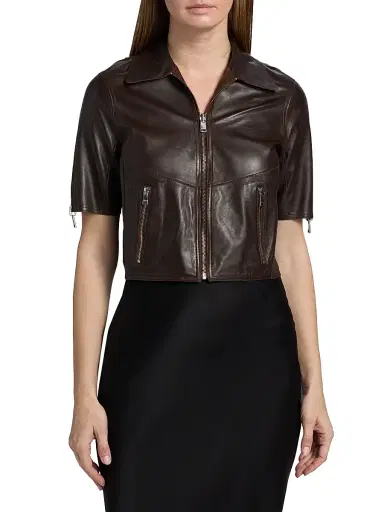 LAMARQUE Women's Sevana Leather Reversible Jacket - Dark Brown | Thumbnail 3 LAMARQUE Women's Sevana Leather Reversible Jacket - Dark Brown | Thumbnail 3