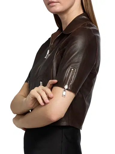 LAMARQUE Women's Sevana Leather Reversible Jacket - Dark Brown | Thumbnail 7 LAMARQUE Women's Sevana Leather Reversible Jacket - Dark Brown | Thumbnail 7