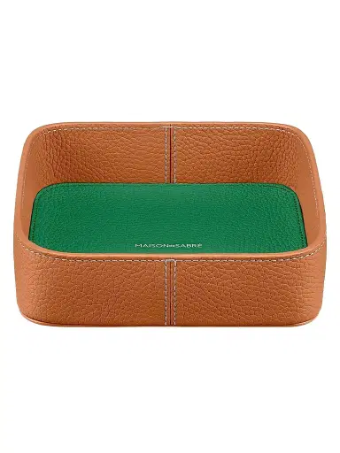 MAISON de SABRÉ Leather Catchall Tray - Pecan Emerald | Thumbnail 1 MAISON de SABRÉ Leather Catchall Tray - Pecan Emerald | Thumbnail 1