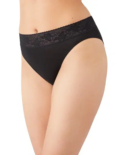 Wacoal Women's Comfort Touch High-Cut Briefs - Black | Thumbnail 2 Wacoal Women's Comfort Touch High-Cut Briefs - Black | Thumbnail 2