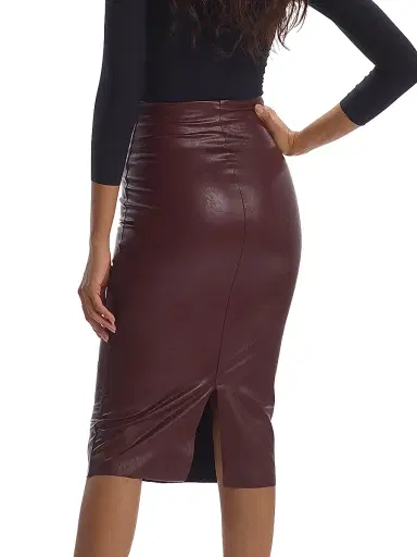 Commando Women's Faux-Leather Pencil Skirt - Oxblood | Thumbnail 4 Commando Women's Faux-Leather Pencil Skirt - Oxblood | Thumbnail 4