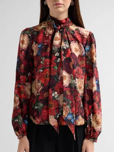 Adam Lippes Women's Joana Floral Silk Top - Ruby Floral - Size 14 | Thumbnail 5 Adam Lippes Women's Joana Floral Silk Top - Ruby Floral - Size 14 | Thumbnail 5