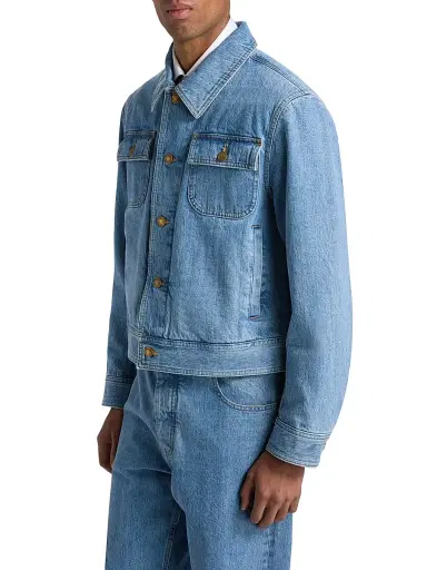 Thom Browne Men's Selvedge Denim Backstrap Utility Jacket - Light Blue - Size XXL | Thumbnail 4 Thom Browne Men's Selvedge Denim Backstrap Utility Jacket - Light Blue - Size XXL | Thumbnail 4