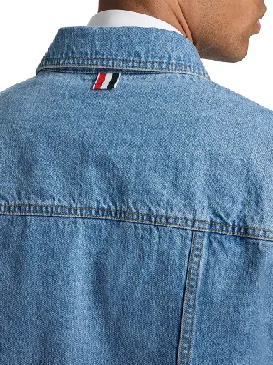 Thom Browne Men's Selvedge Denim Backstrap Utility Jacket - Light Blue | Thumbnail 6 Thom Browne Men's Selvedge Denim Backstrap Utility Jacket - Light Blue | Thumbnail 6
