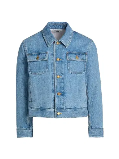 Thom Browne Men's Selvedge Denim Backstrap Utility Jacket - Light Blue | Thumbnail 1 Thom Browne Men's Selvedge Denim Backstrap Utility Jacket - Light Blue | Thumbnail 1