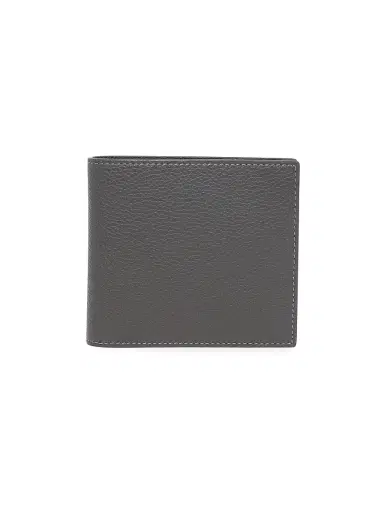 Thom Browne Men's Leather Bifold Wallet - Dark Grey | Thumbnail 1 Thom Browne Men's Leather Bifold Wallet - Dark Grey | Thumbnail 1