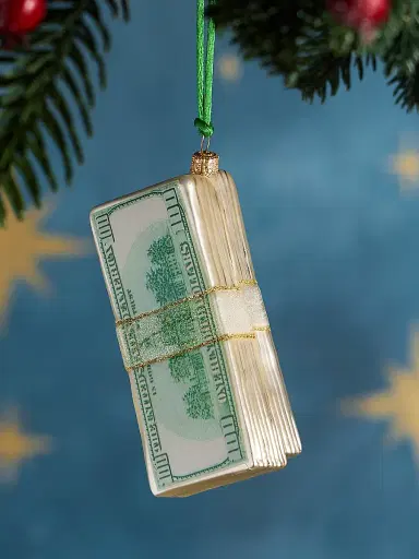 Exclusively Ours Cash Stack Glass Ornament | Thumbnail 2 Exclusively Ours Cash Stack Glass Ornament | Thumbnail 2