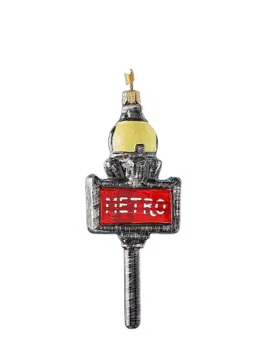 Exclusively Ours Metro Sign Glass Ornament | Thumbnail 1 Exclusively Ours Metro Sign Glass Ornament | Thumbnail 1