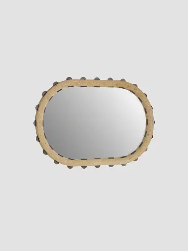 Arteriors Nicolai Resin & Iron Oval Mirror - Tan | Thumbnail 4 Arteriors Nicolai Resin & Iron Oval Mirror - Tan | Thumbnail 4
