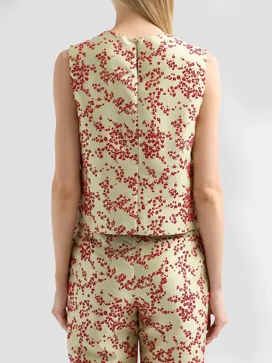 Alberta Ferretti Women's Flocked Floral Radzmir Blouse - Multi Green | Thumbnail 3 Alberta Ferretti Women's Flocked Floral Radzmir Blouse - Multi Green | Thumbnail 3