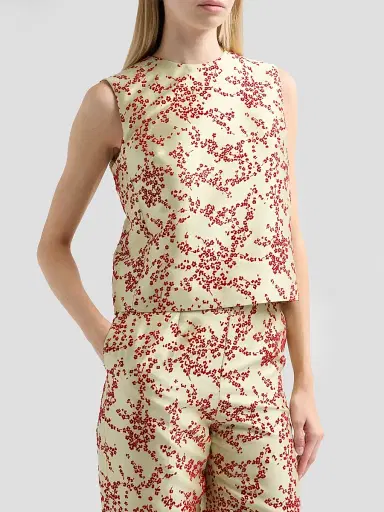 Alberta Ferretti Women's Flocked Floral Radzmir Blouse - Multi Green | Thumbnail 4 Alberta Ferretti Women's Flocked Floral Radzmir Blouse - Multi Green | Thumbnail 4