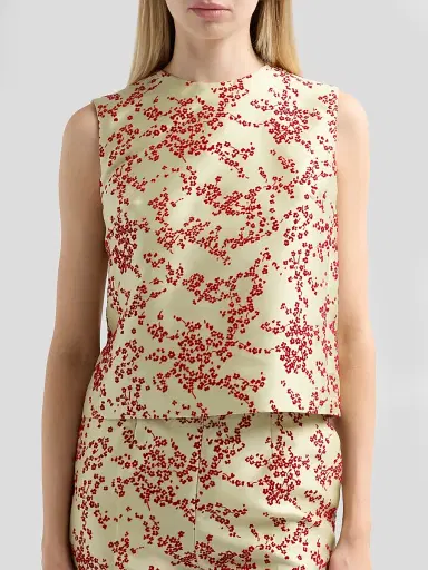 Alberta Ferretti Women's Flocked Floral Radzmir Blouse - Multi Green | Thumbnail 5 Alberta Ferretti Women's Flocked Floral Radzmir Blouse - Multi Green | Thumbnail 5