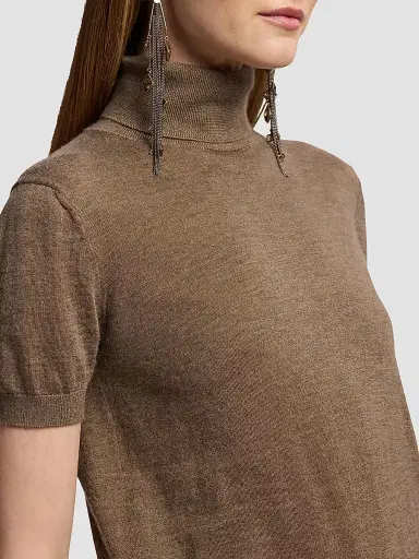 Ralph Lauren Collection Women's Cashmere Short-Sleeve Turtleneck - Beige | Thumbnail 6 Ralph Lauren Collection Women's Cashmere Short-Sleeve Turtleneck - Beige | Thumbnail 6
