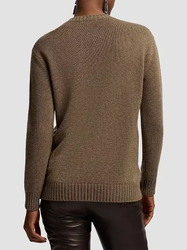 Ralph Lauren Collection Women's Fall Polo Bear Cashmere Sweater - Beige | Thumbnail 3 Ralph Lauren Collection Women's Fall Polo Bear Cashmere Sweater - Beige | Thumbnail 3