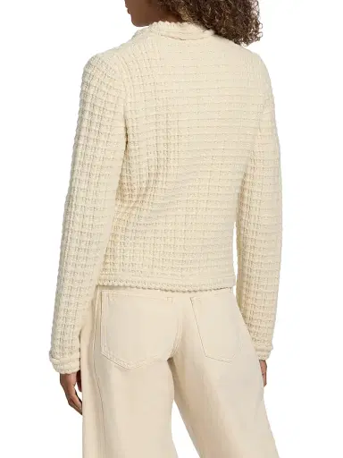 Isabel Marant Women's Hortense Quilted Wool-Alpaca Cardigan - Ecru | Thumbnail 5 Isabel Marant Women's Hortense Quilted Wool-Alpaca Cardigan - Ecru | Thumbnail 5