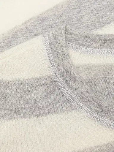 MAJESTIC FILATURES Women's Cashmere Stripe Crewneck T-Shirt - Brume Chine Milk | Thumbnail 7 MAJESTIC FILATURES Women's Cashmere Stripe Crewneck T-Shirt - Brume Chine Milk | Thumbnail 7