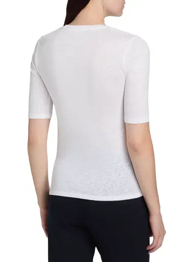 MAJESTIC FILATURES Women's Scoopneck Stretch Linen Top - Blanc | Thumbnail 5 MAJESTIC FILATURES Women's Scoopneck Stretch Linen Top - Blanc | Thumbnail 5