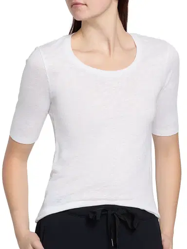 MAJESTIC FILATURES Women's Scoopneck Stretch Linen Top - Blanc | Thumbnail 6 MAJESTIC FILATURES Women's Scoopneck Stretch Linen Top - Blanc | Thumbnail 6