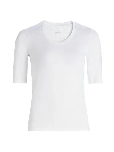 MAJESTIC FILATURES Women's Scoopneck Stretch Linen Top - Blanc | Thumbnail 1 MAJESTIC FILATURES Women's Scoopneck Stretch Linen Top - Blanc | Thumbnail 1