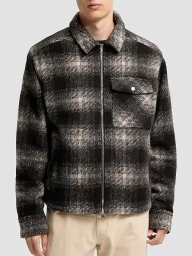 Moncler Men's Overshirt in Jersey - Black Gray | Thumbnail 2 Moncler Men's Overshirt in Jersey - Black Gray | Thumbnail 2