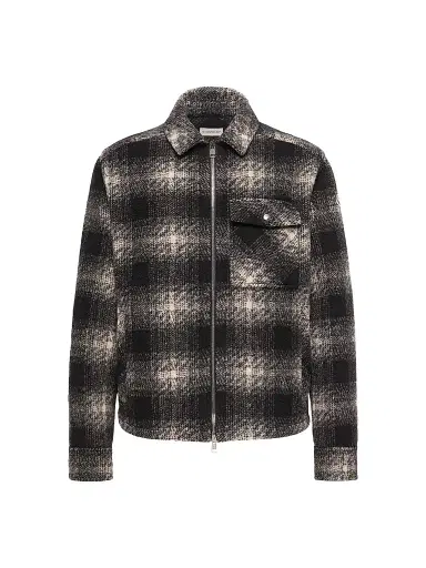 Moncler Men's Overshirt in Jersey - Black Gray | Thumbnail 1 Moncler Men's Overshirt in Jersey - Black Gray | Thumbnail 1