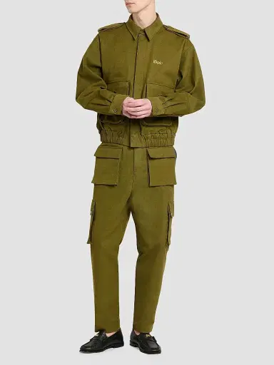 Rhude Men's Cotton Cargo Pants - Olive Green | Thumbnail 2 Rhude Men's Cotton Cargo Pants - Olive Green | Thumbnail 2