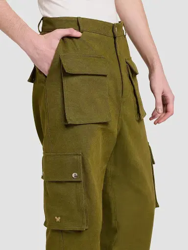 Rhude Men's Cotton Cargo Pants - Olive Green | Thumbnail 5 Rhude Men's Cotton Cargo Pants - Olive Green | Thumbnail 5